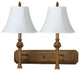 Resin/Metal Fixed Arm Wall Lamp, Antique Gold Finish, White Shade