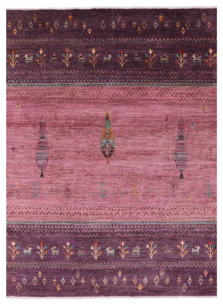 5' 6" X 7' 3" Handmade Persian Gabbeh Tribal Wool Rug Q9976