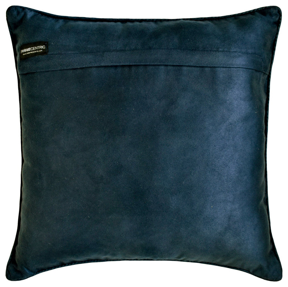 Blue Velvet Floral Cushion Cover 22"x22" Throw Pillow Cover - Azraq