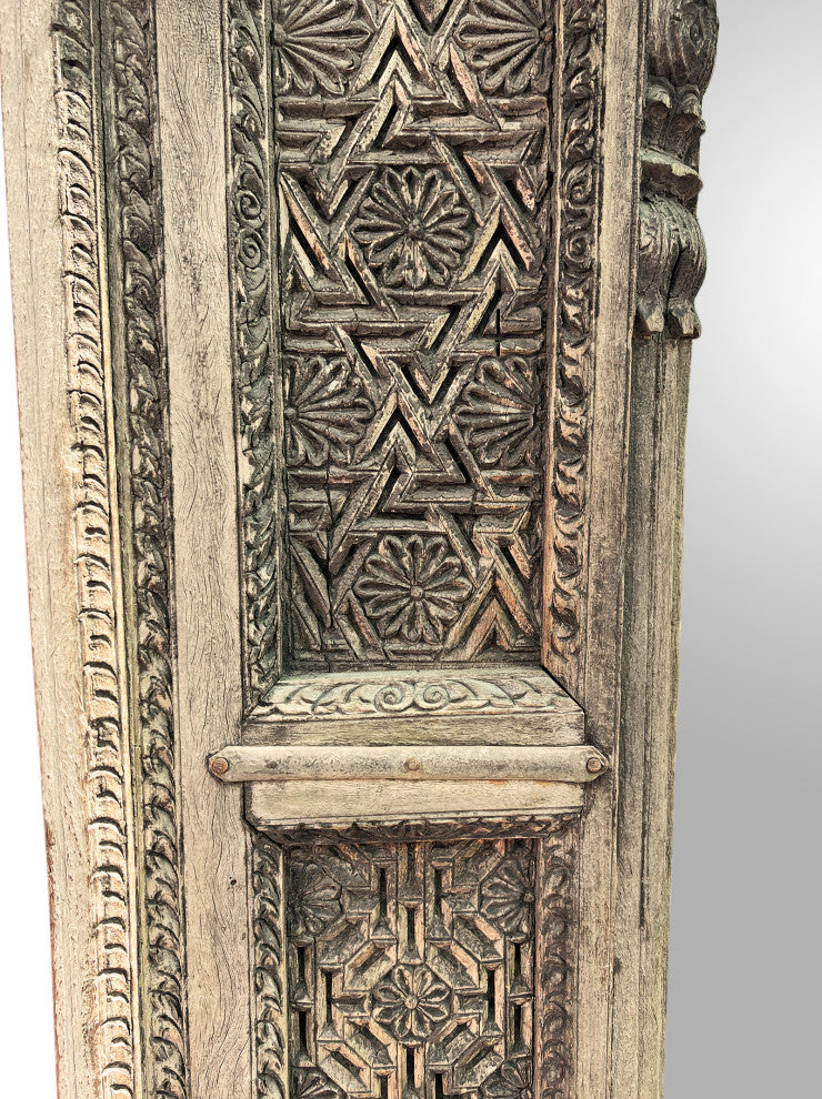 Consigned Large Old India Doorway Mirror 1
