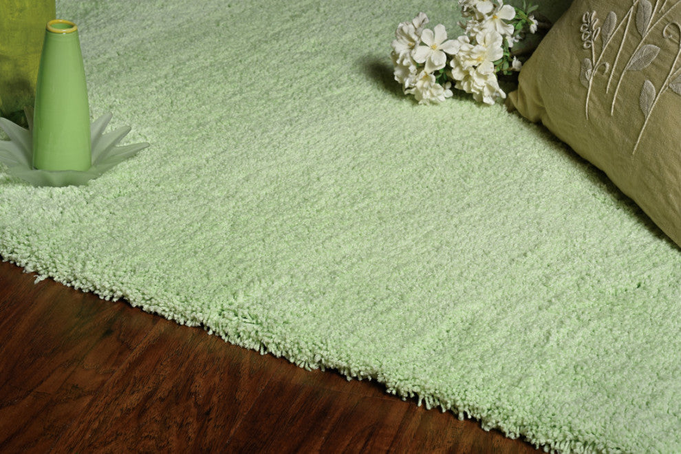 KAS Bliss 1578 Spearmint Green Shag Area Rug, 9' x 13'