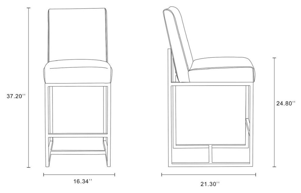 Manhattan Comfort Element Counter Stool, Set of 2