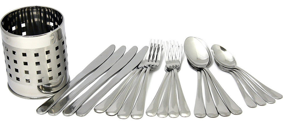 Chef Craft 21710 Flatware Set With Holder, 20 Pieces