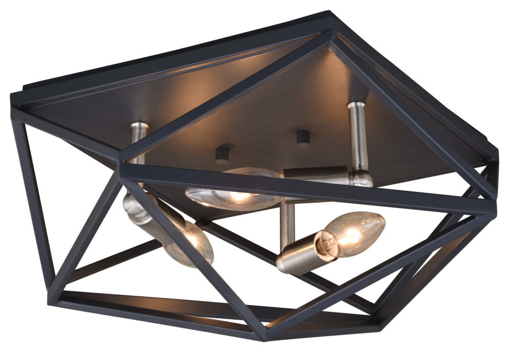 Vaxcel Lighting C0205 Hailey 3 Light 15"W Flush Mount Ceiling - Black Graphite