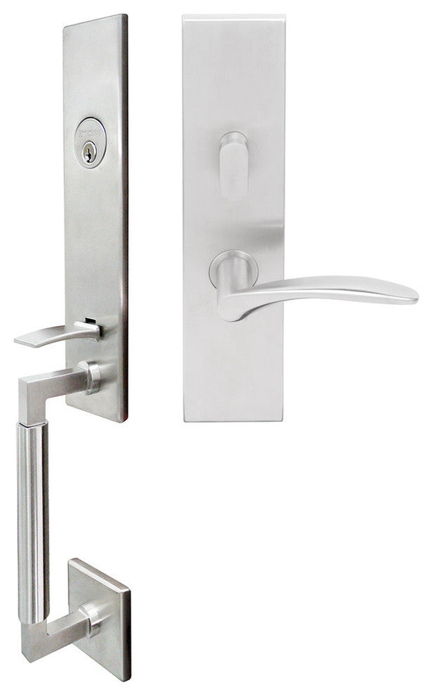 Crest Lever, Mortise Entry Handleset, Right Hand Reverse, Satin Stainless Steel