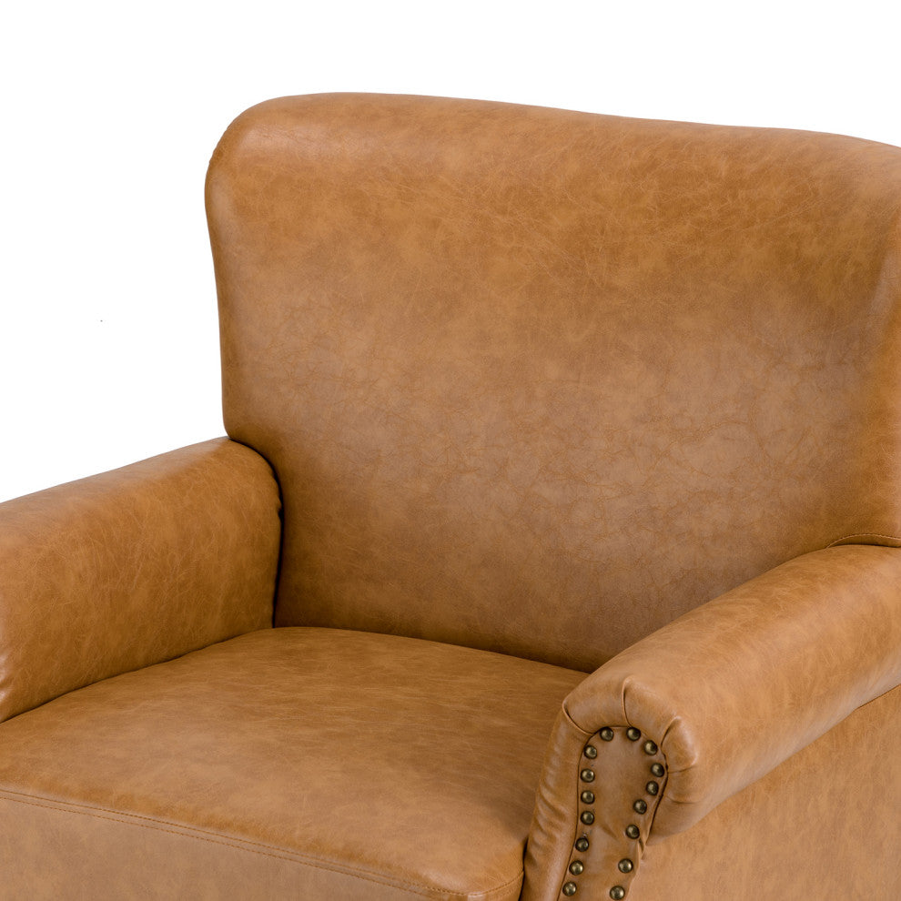 Jose Vegan Leather Armchair Set Of 2, Camel