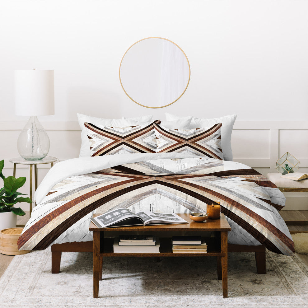 Iveta Abolina Geo Wood 1 Duvet Cover Set, Twin XL