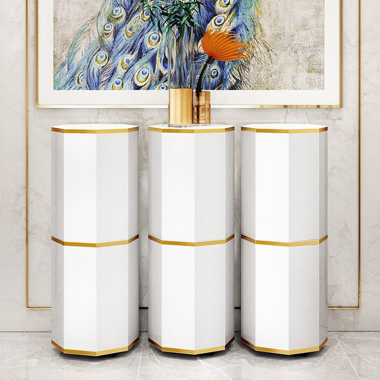 Round Swivel Shoes Storage Cabinet Tall And Narrow Shoe Cabinet Closet White, Small