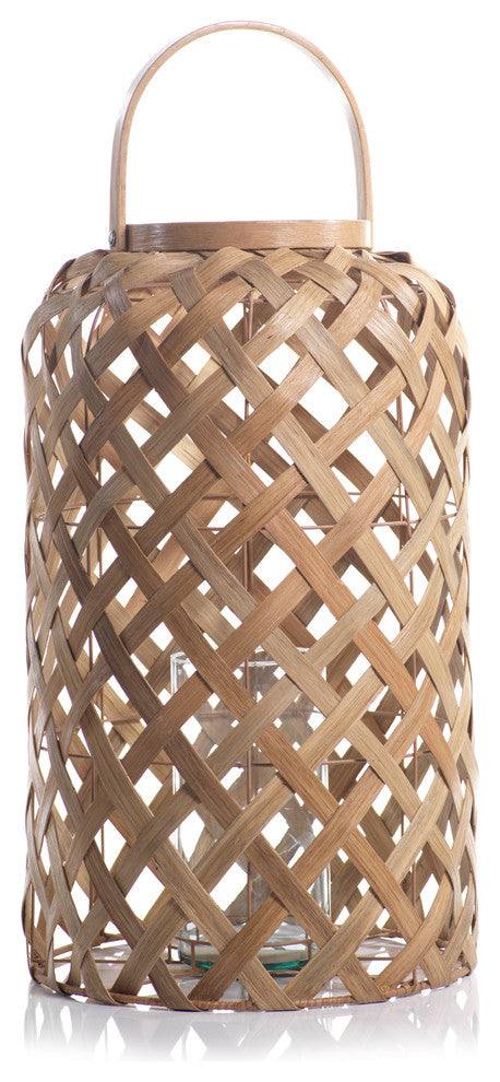 Samar 24" Tall Flatcore Rattan Decorative Lantern