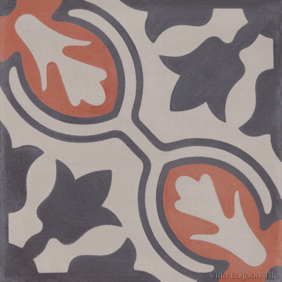 8"x8" Lisbon Handcrafted Cement Tiles, Set of 16