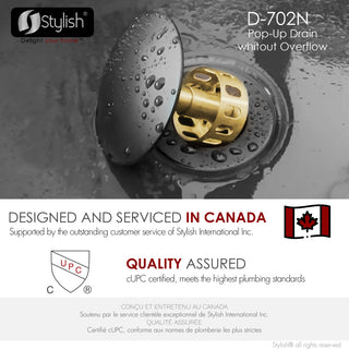 STYLISH Matte Black Pop-Up Bathroom Sink Drain without Overflow