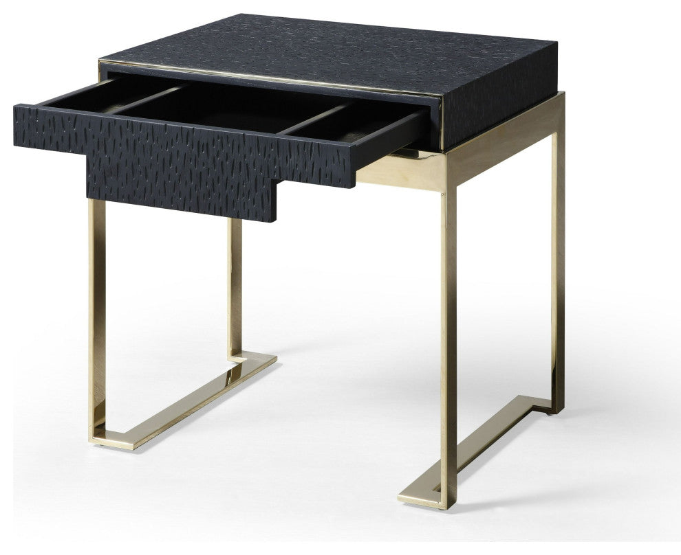 Modrest Athena and Rothsay Modern Grey Fabric, Wenge, Gold Bedroom Set