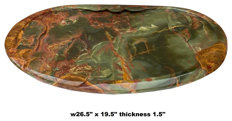 Chinese Natural Green Stone Craved Lotus Theme Tea Basin Tray Hws2284