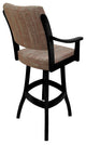 Swivel Counter Wood Bar Stool Casa on S-Base, Watusi Madder - Black, 34"