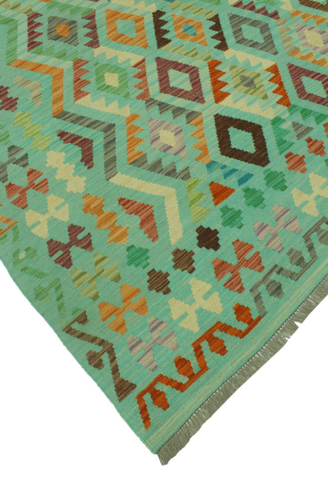 Sangat Kilim Lucia Light green/Rust Rug, 8'3x11'1