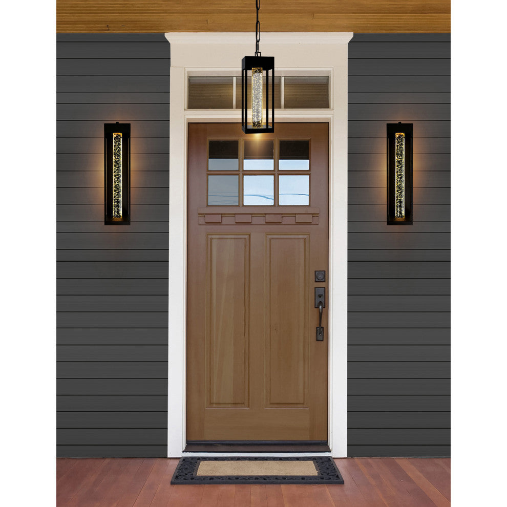Rochester LED Integrated Black Outdoor Wall Light, 19 Inches