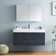 Valencia 48" Dark Slate Gray Wall Hung Vanity Set, Cabinet, Faucet FFT1030BN