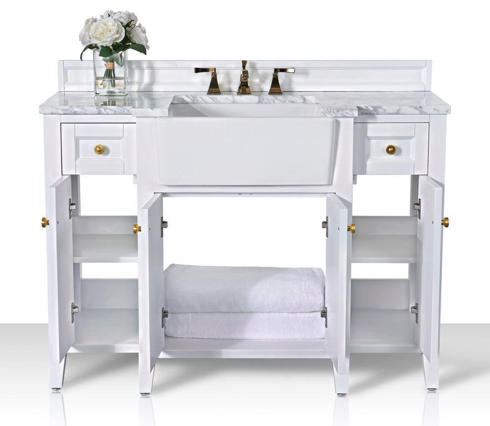 Adeline Vanity Set, White, 48", Single Sink
