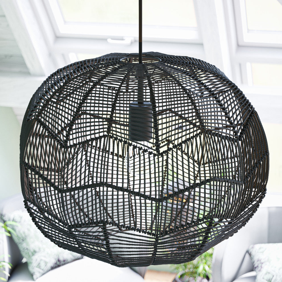 Kenroy 94149BL 1-Light Pendant, Snaggle Collection, Black Finish