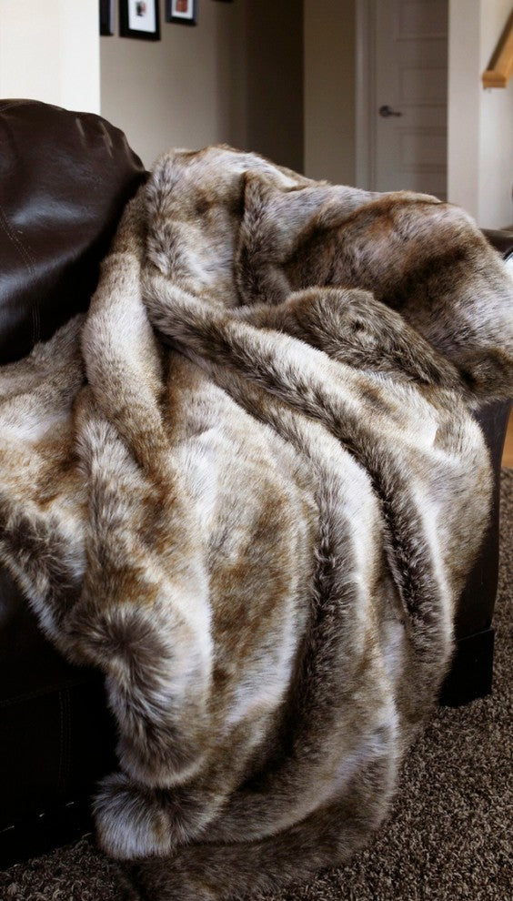 Faux Chinchilla Fur Throw