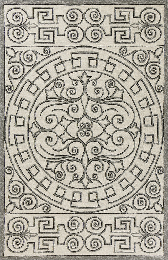 KAS Harbor 4246 Ivory/Gray Irongate Area Rug, 3'3"x5'3"