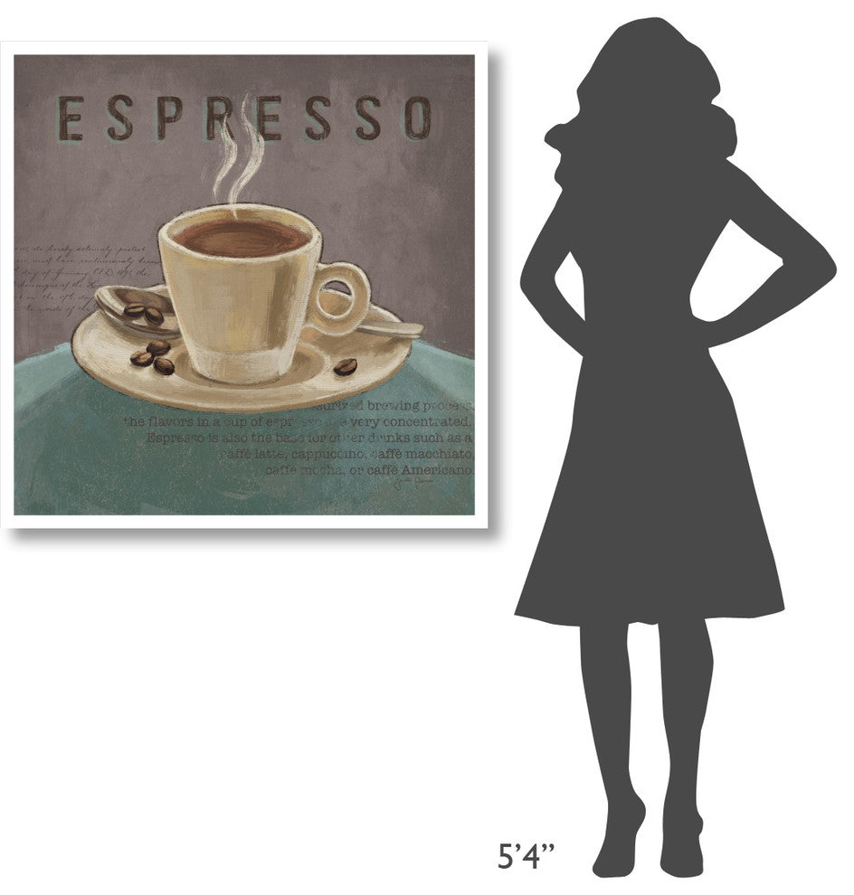 "Coffee and Co III Teal and Gray" Digital Paper Print by Janelle Penner, 38"x38"