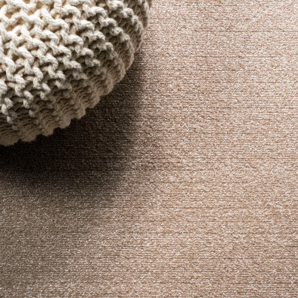 Haze Solid Low-Pile Runner Rug, Beige, 5 X 8