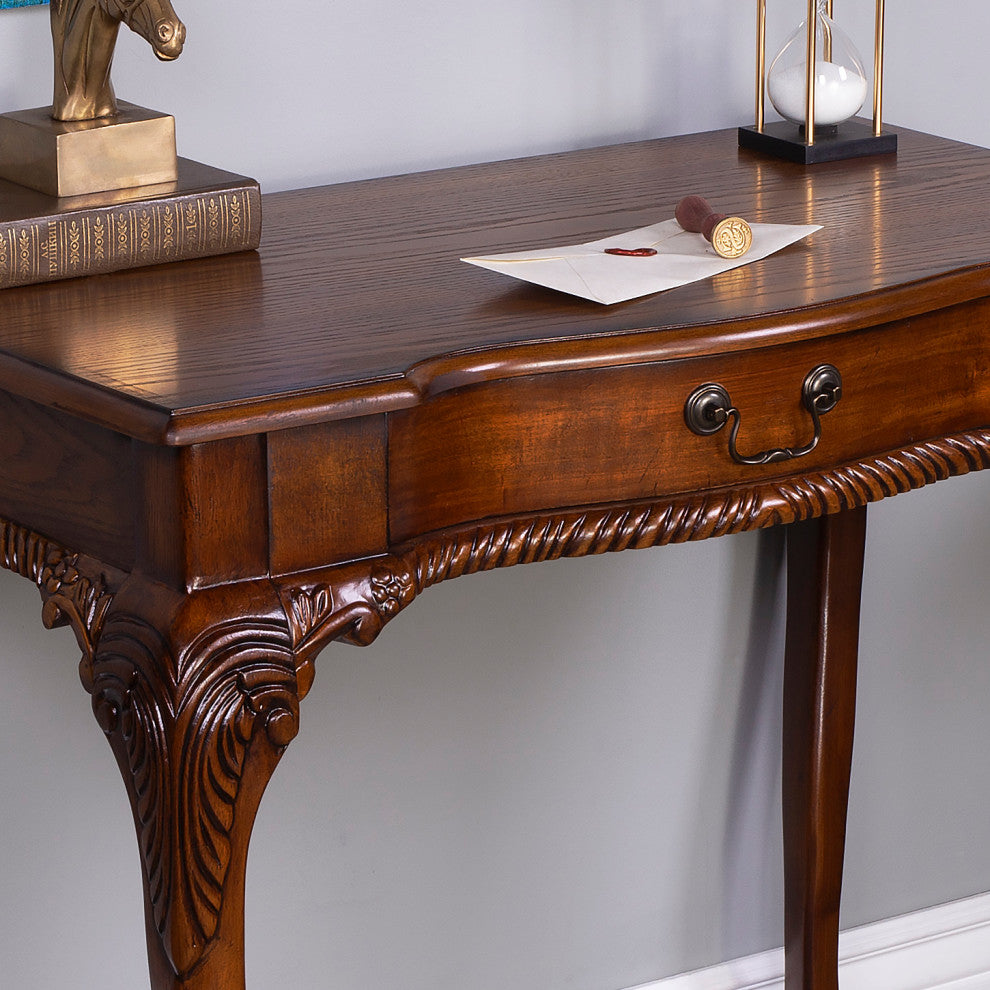 Dupree 33" Wood Writing Desk, Medium Brown