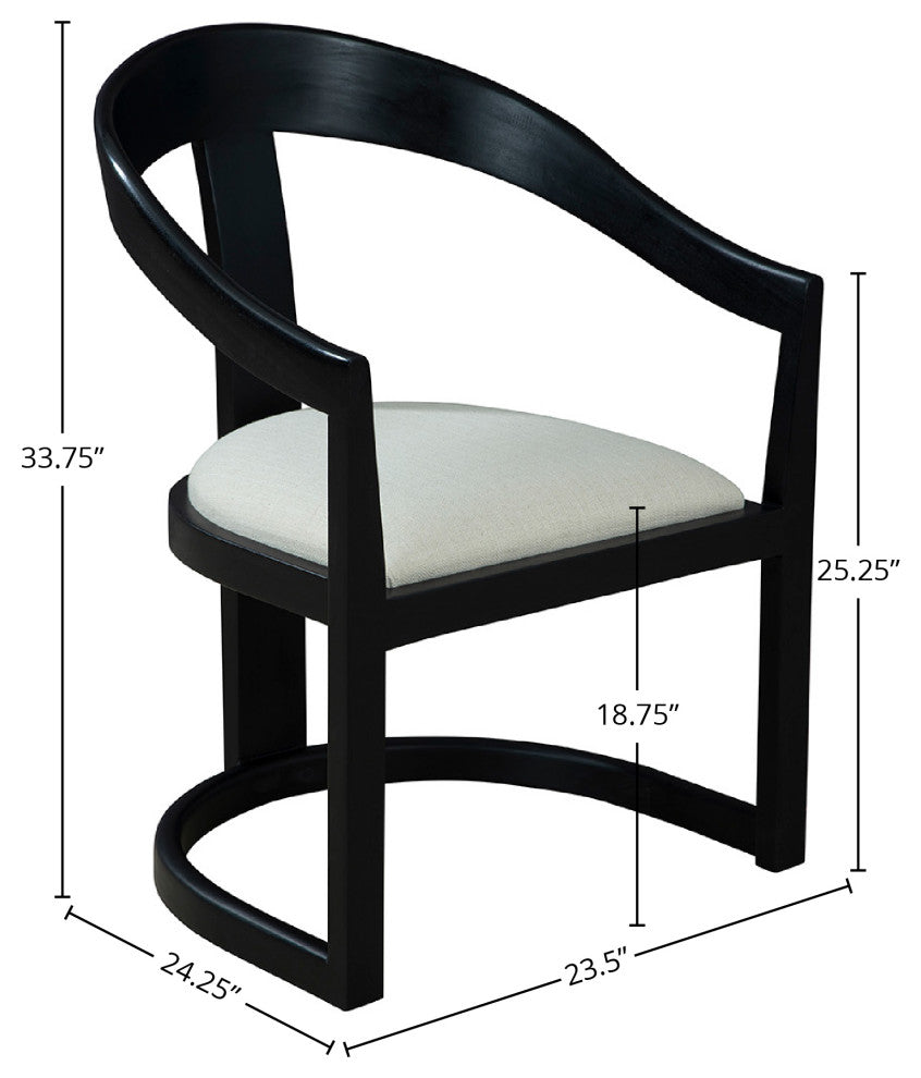 Salida Mahogany Upholstered Dining Chair, Black