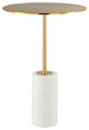 Gold and White Pedestal Side or Accent Table
