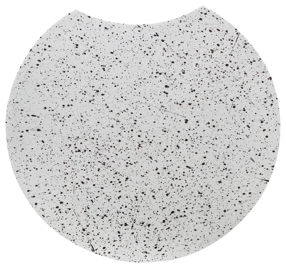 Dimple Terrazzo Pattern Iron End Table, White, 1-Piece: 18"Wx18"Dx20"H
