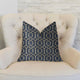 Midnight Padlock Blue, Black and Beige Luxury Throw Pillow, 20"x30" Queen