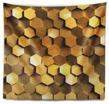 Golden Honeycomb Wall Texture Abstract Wall Tapestry, 39"x32"