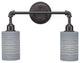 Vintage 2 Light Bath Bar, 4" Gray Matrix Glass