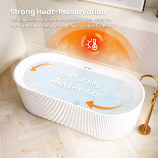 Linyi Freestanding Acrylic Soaking Bathtub, White, 66.9"l X 31.5"w