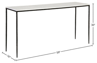 Peyton 59" Wide Console Table, White/ Black