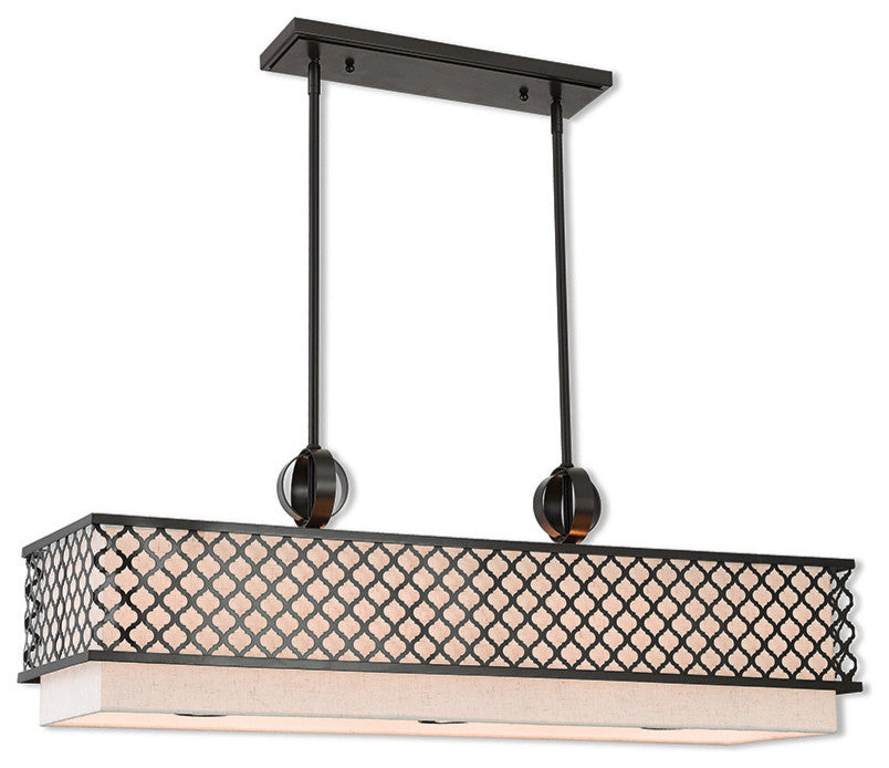 Livex Lighting Arabesque English Bronze Light Linear Chandelier