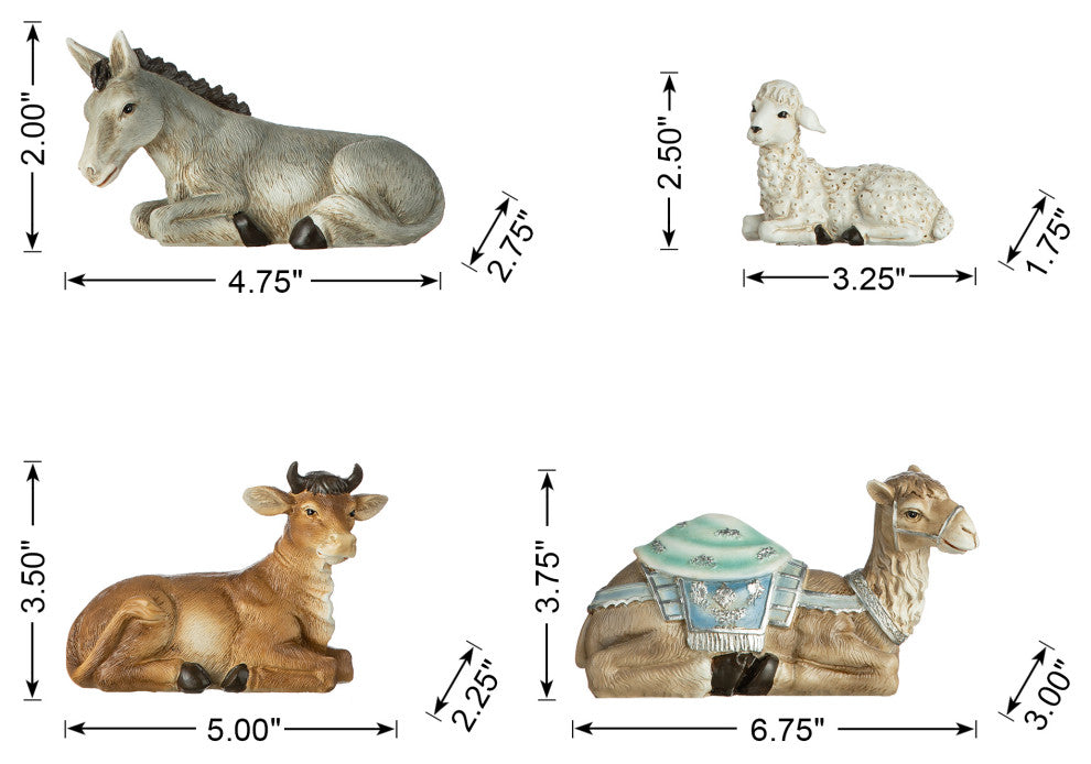 12-Piece Deluxe Blue Resin Nativity Figurine Set