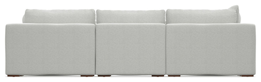Jasmine Pit Sectional Modular Sofa in Performance Fabric, Cloud Grey