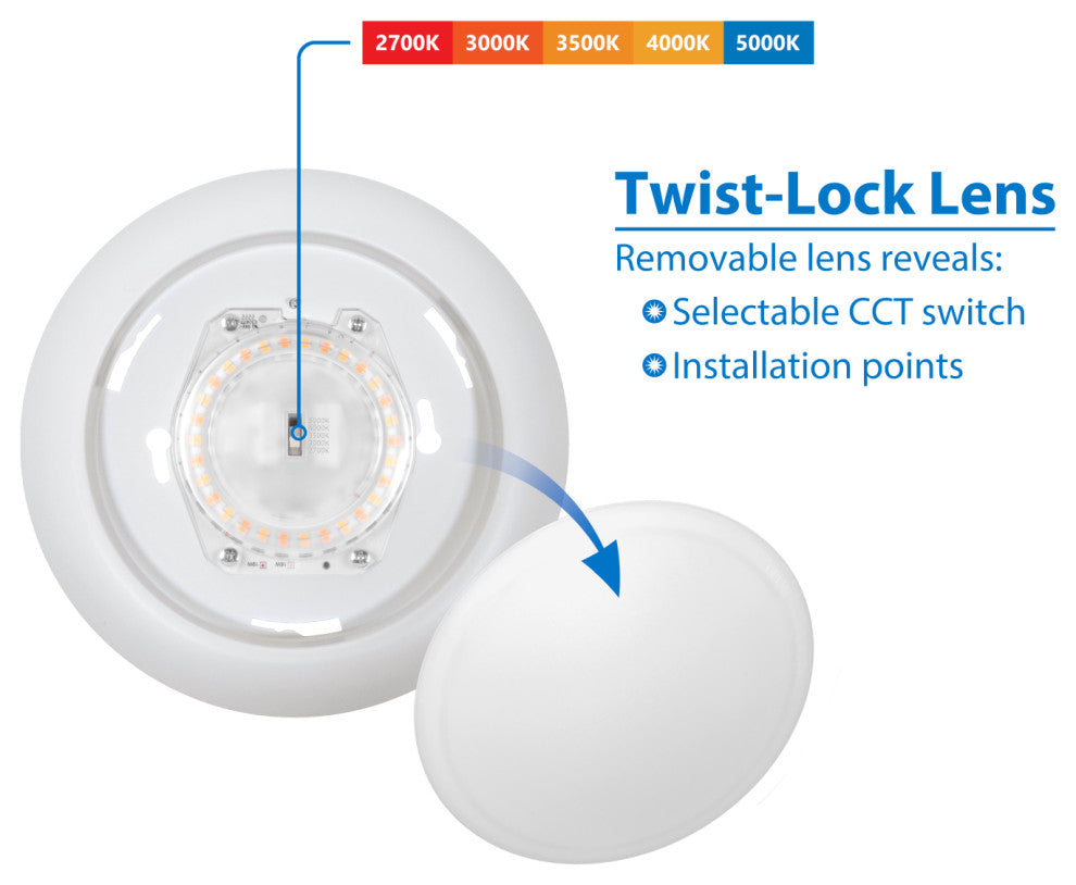 RSD Selectable 8" White Surface Mount LED Downlight