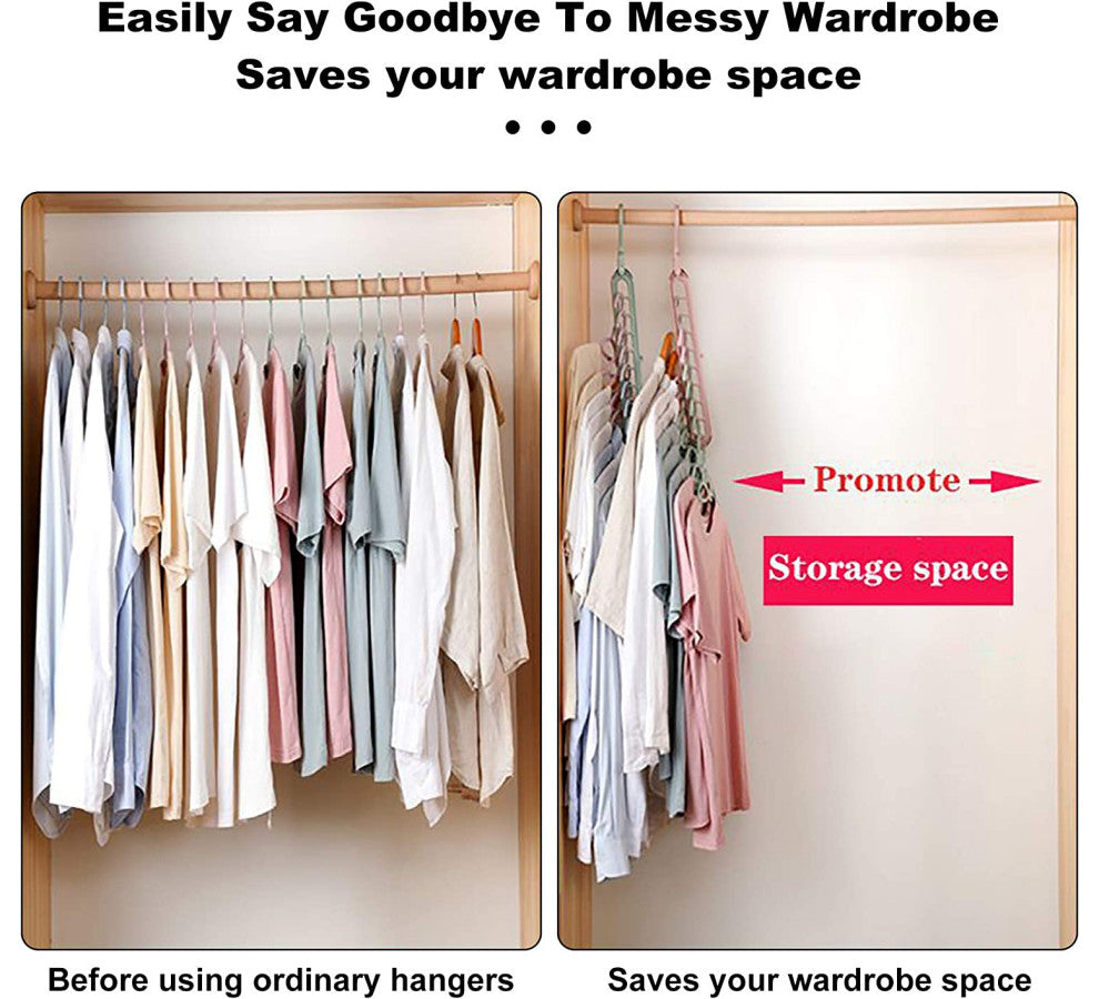 Closet Organizers Magic Space Saving Hangers with 9 Holes (Pack of 6)