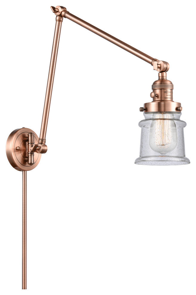 Canton Swing Arm With Switch, Antique Copper, Seedy, Seedy