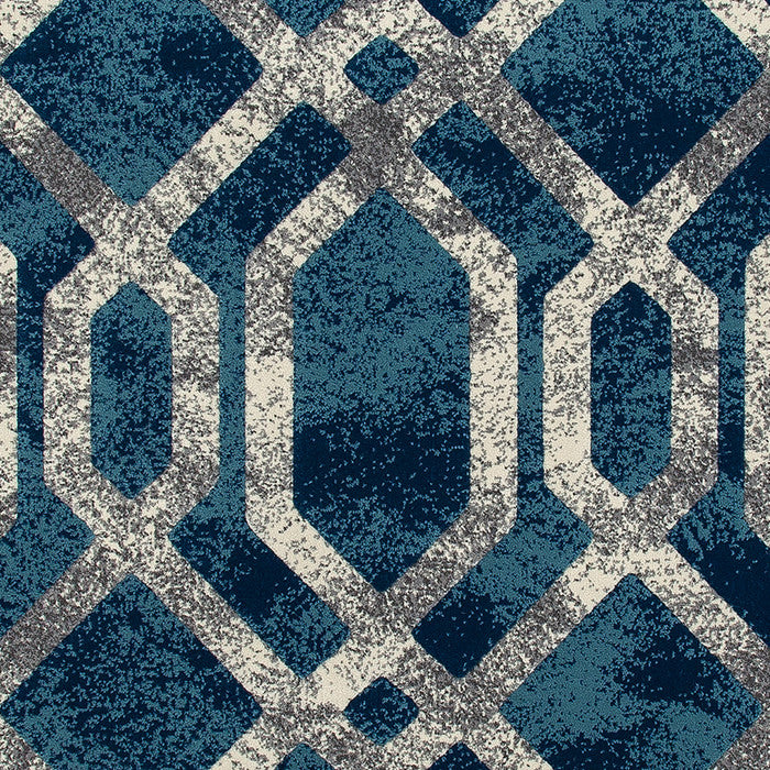 Bastille Fretwork Blue/Gray 2'2"x3'11" Area Rug