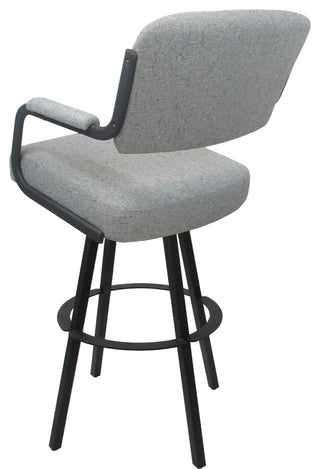 Swivel Metal Bar Stool on Warren Base, Hemsath Slate/Gray, 30"