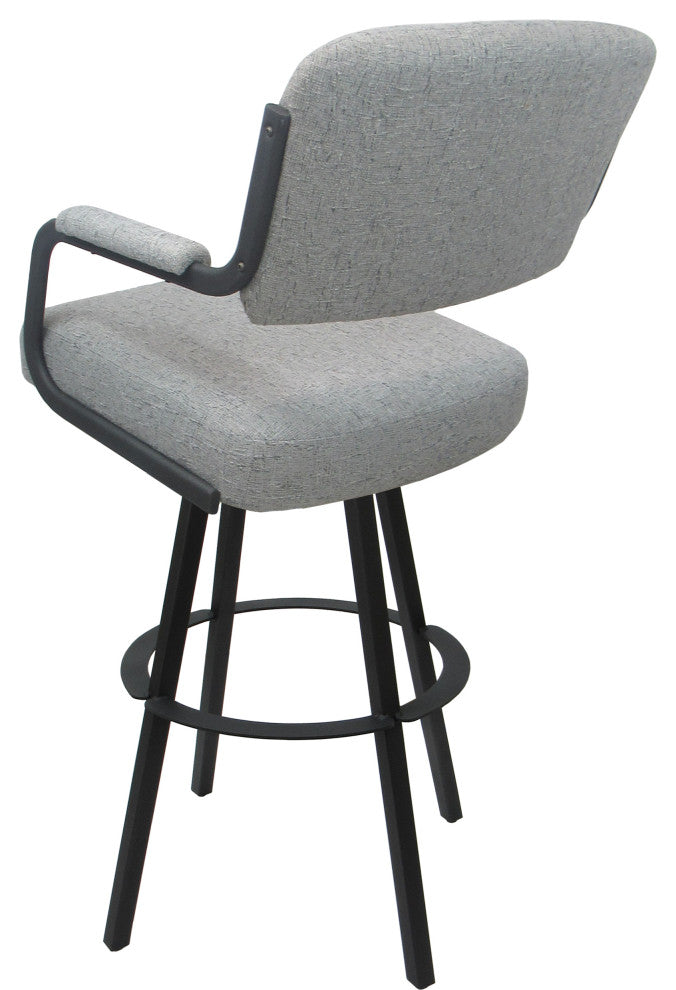 Swivel Metal Bar Stool on Warren Base, Hemsath Slate/Gray, 30"
