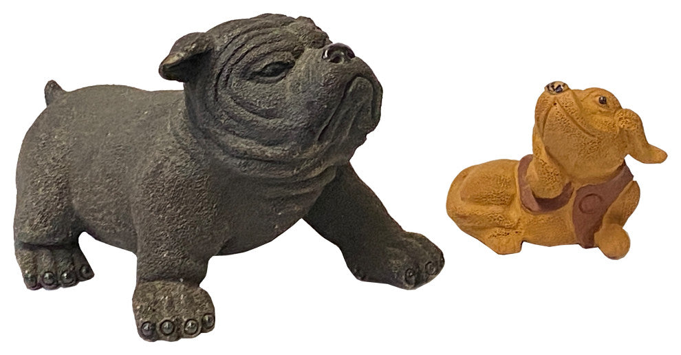 Set of 2 Small Ceramic Animal Figure Display Art Hws2343