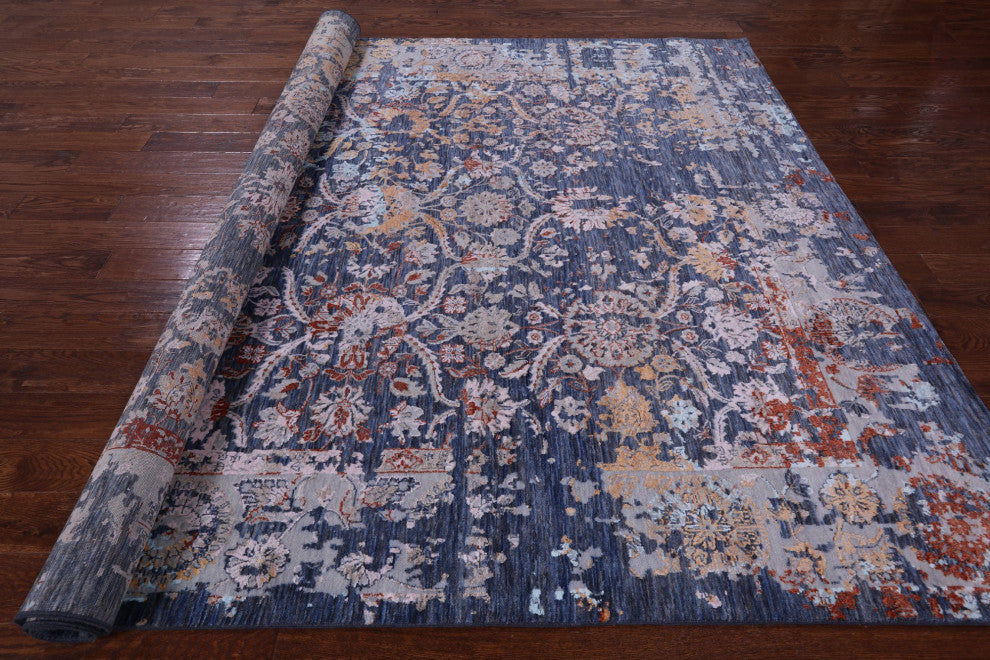 8' 1" X 10' 0" Persian Hand Knotted Wool and Silk Rug Q11794