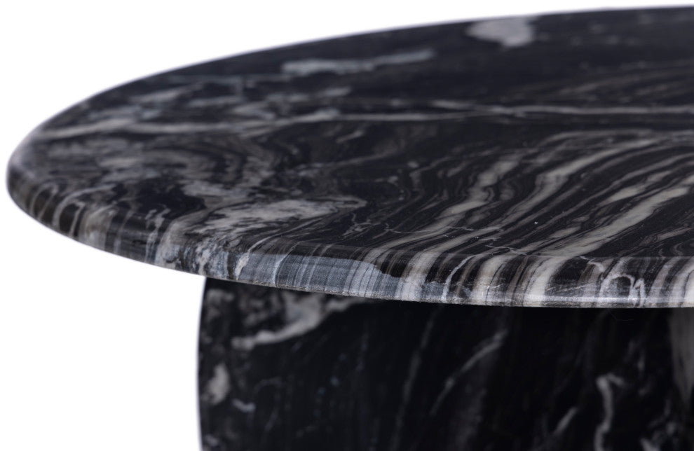 Formentera Marble Coffee Table, Black, Coffee Table