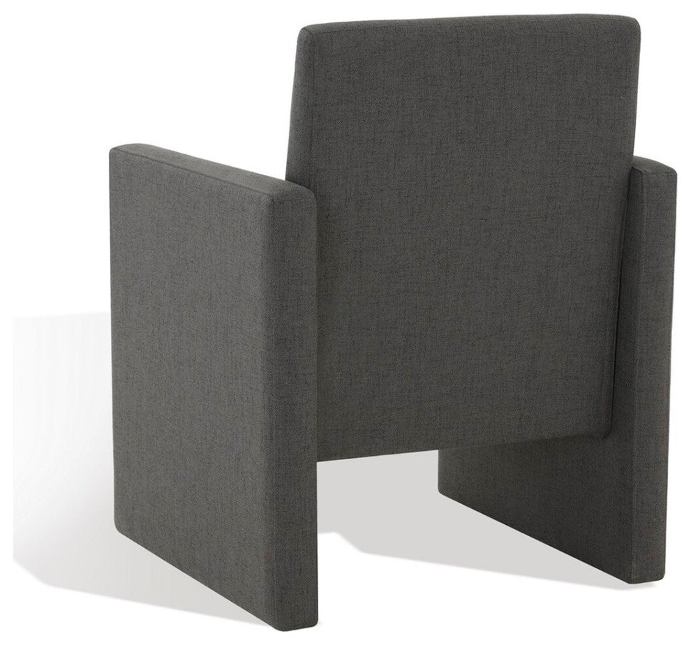 Safavieh Couture Maisey Linen Arm Chair, Charcoal Grey