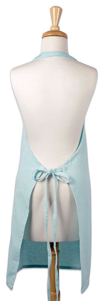 DII Aqua Solid Chambray Chef Apron